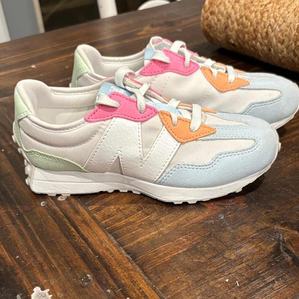 New Balance Kids Sneakers in Pink, Orange, and Blue